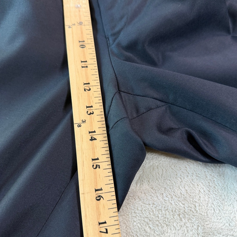 Lauren Ralph Lauren Mens 40x30 Navy Blue 120s Wool Cashmere Pleated Cuffed Pants - Picture 13 of 13